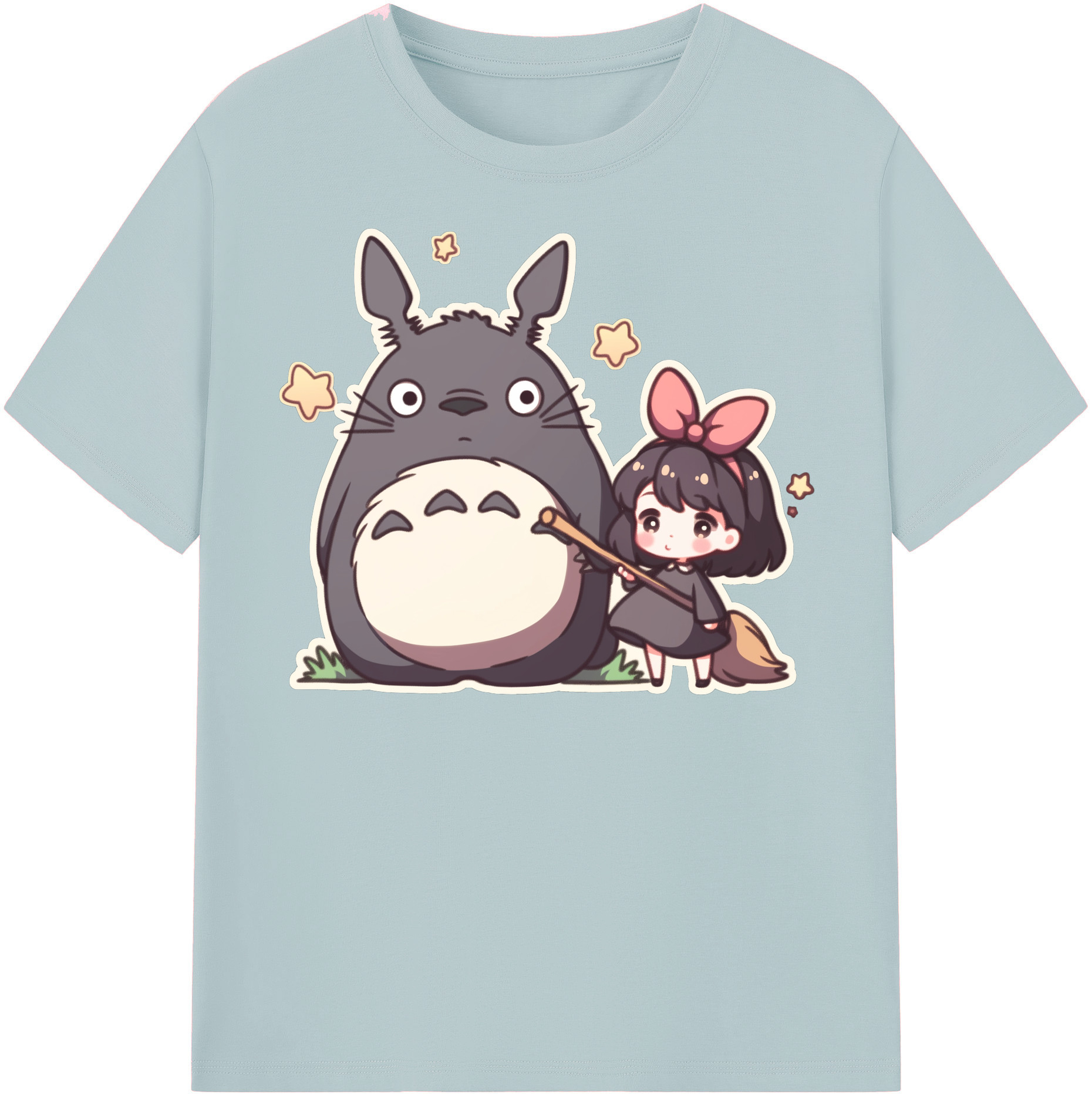 （画像用） となりのトトロ 草壁メイ 草壁サツキ My Neighbor Totoro Satsuki Kusakabe Mei Kusakabe 綿100％半袖Tシャツ（フロントプリント）